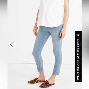 Madewell over the belly skinny maternity jeans.